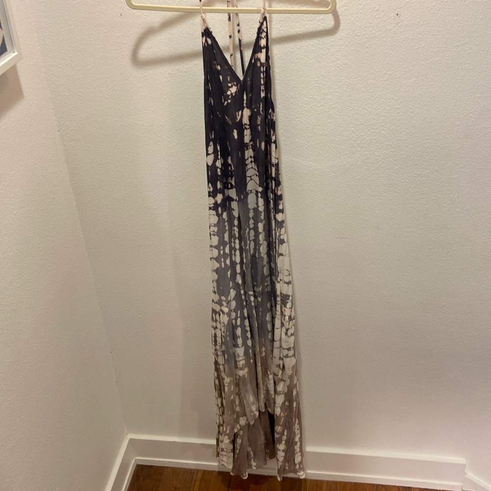 Young Fabulous and Broke high/Low gradient tie dye maxi dress